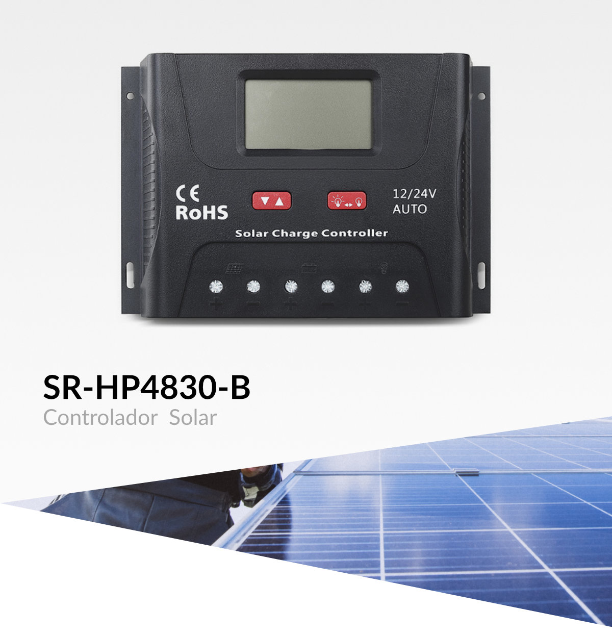 Controlador De Carga Para Painel Solar 100A Usb 12/24V Pwm