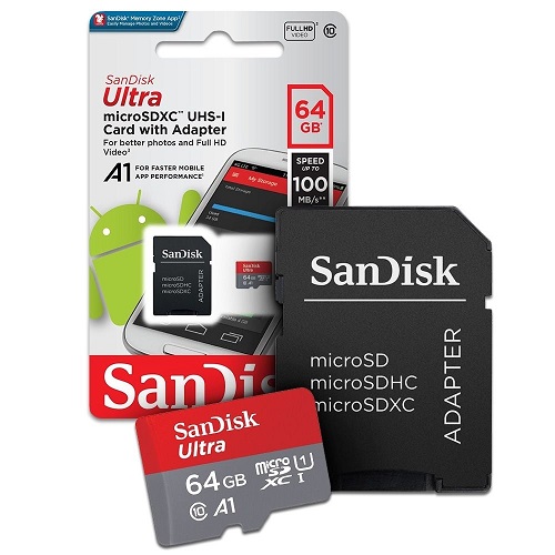 MEMORIA SD SANDISK 64GB MICRO SDXC ULTRA 100MB/S 2X1