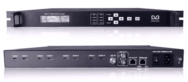 IPTV ENCODER 08CH SC-1815 HDMI HDCP LCD SPTS ASI/IP H.264
