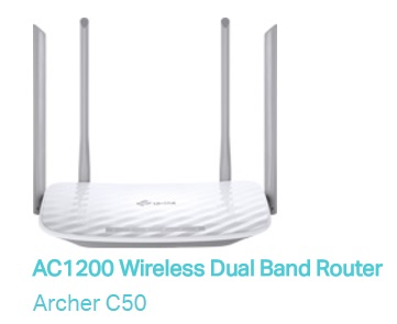 TP-LINK ARCHER C50(BR) ROUTER AC1200 DUAL BAND 4 ANT**