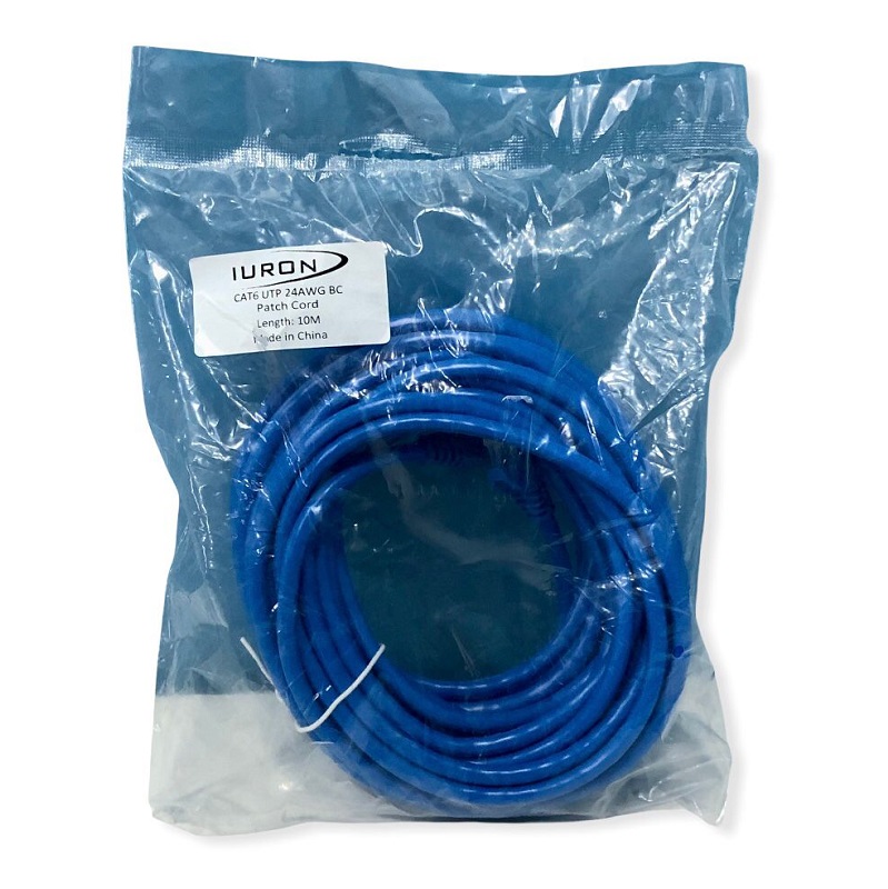 CABO IURON OWIRE CAT6 UTP PATCH CORD 24AWG 7/0.20MM 10M AZUL