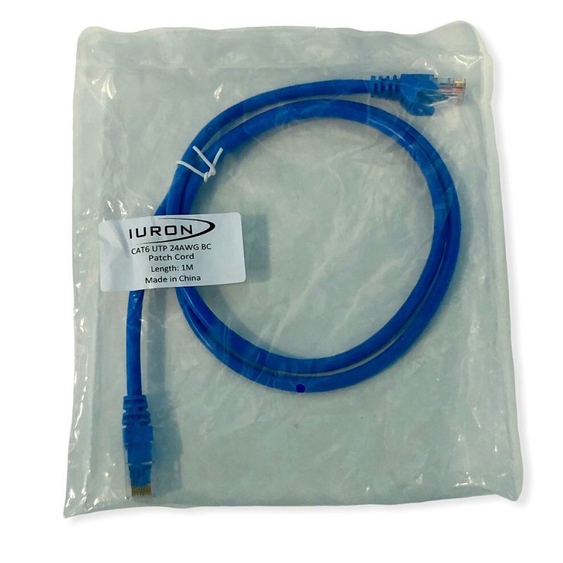 CABO IURON OWIRE CAT6 UTP PATCH CORD 24AWG 7/0.20MM 1M AZUL