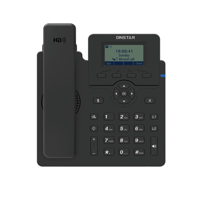 DINSTAR TELEFONE IP C60SP 2 LINHAS LCD 5*CONFERENCIA POE