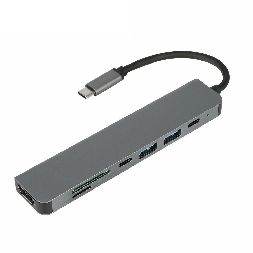 ADAPTADOR HUB USB TIPO C HDMI 4K 30HZ 7 EM 1 HS-H58