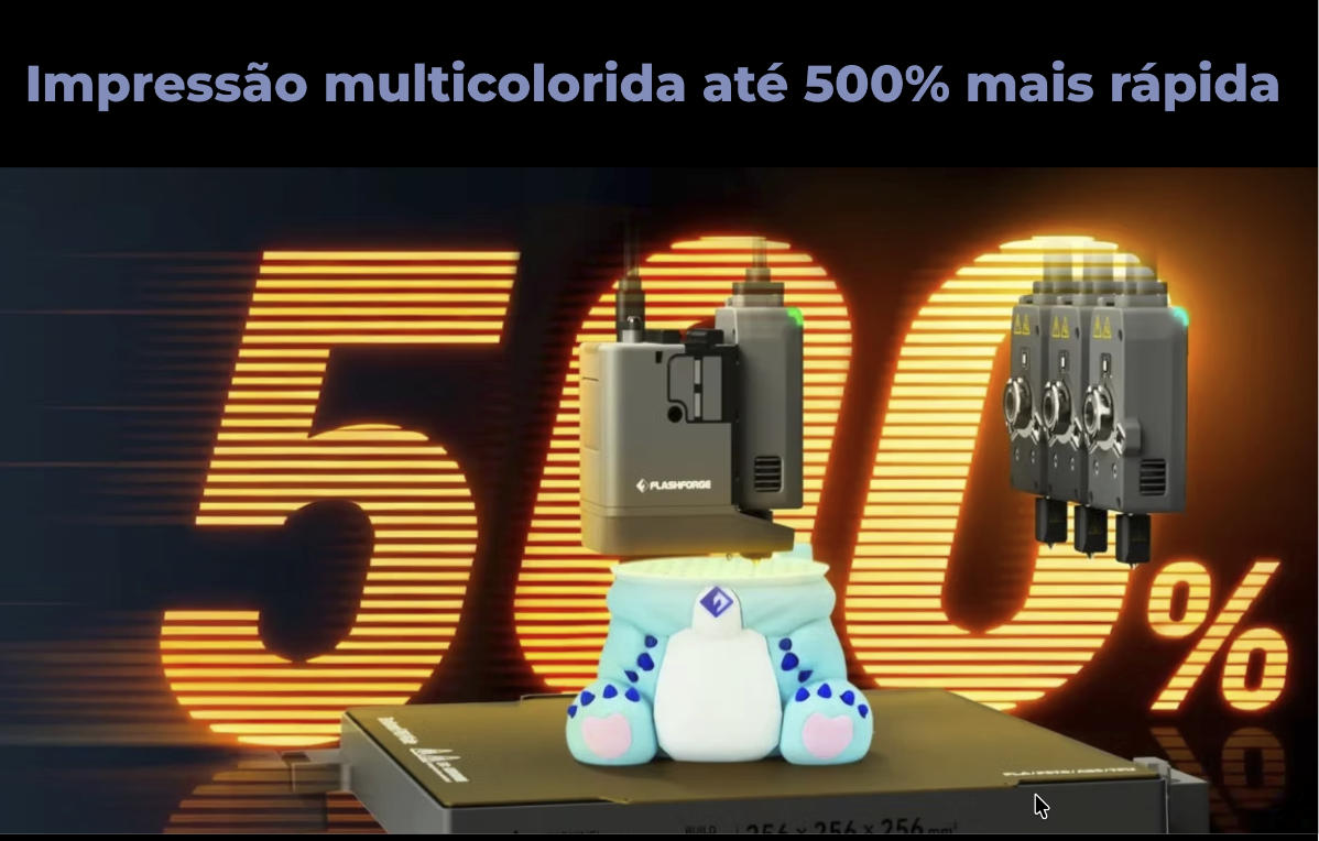 Flashforge Creator 5 – impressão multicolorida até 500% mais rápida