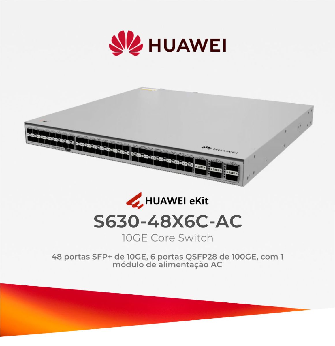 HUAWEI EKIT SWITCH 48P S630-48X6C-AC 6*100GE 48*10GE L3 CORE