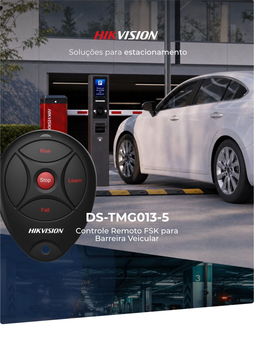 HIKVISION BARREIRA VEICULAR CONTROLE REMOTO FSK DS-TMG013-5 (LOGO APÓS Imagem)