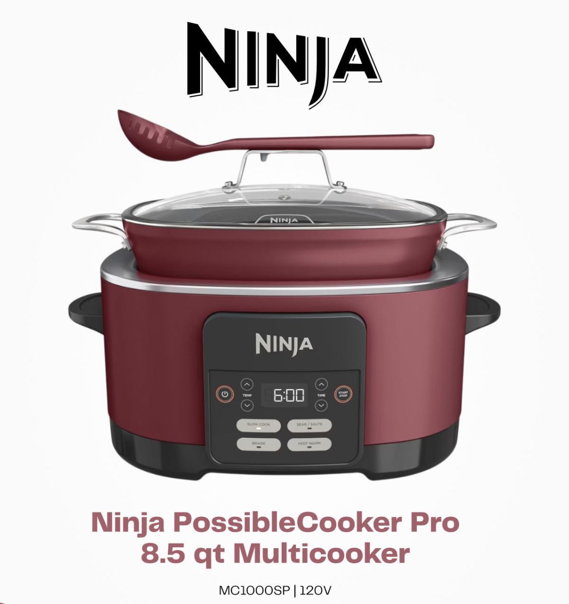 Ninja Multicooker PossibleCooker Pro MC1000SP 8 em 1 8,5 L 1200 W 120 V