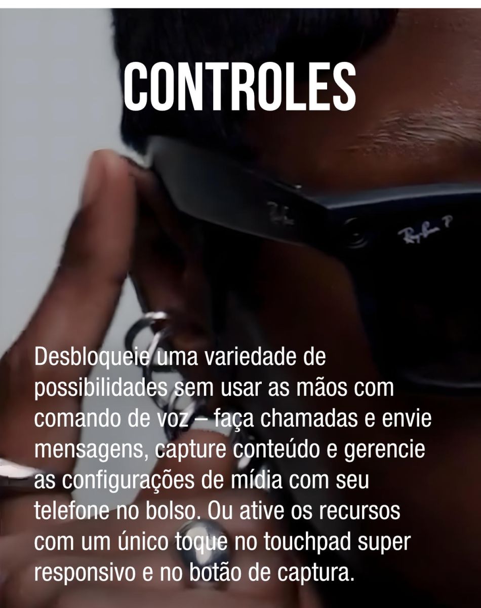 Óculos Inteligente Ray-Ban Meta Skyler (Gen 2) RW4014 Polarizado Preto – comandos de voz, touchpad e botão de captura
