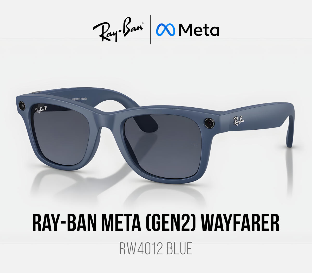 Óculos Inteligente Ray-Ban Meta Wayfarer (Gen 2) RW4012 Polarizado Azul
