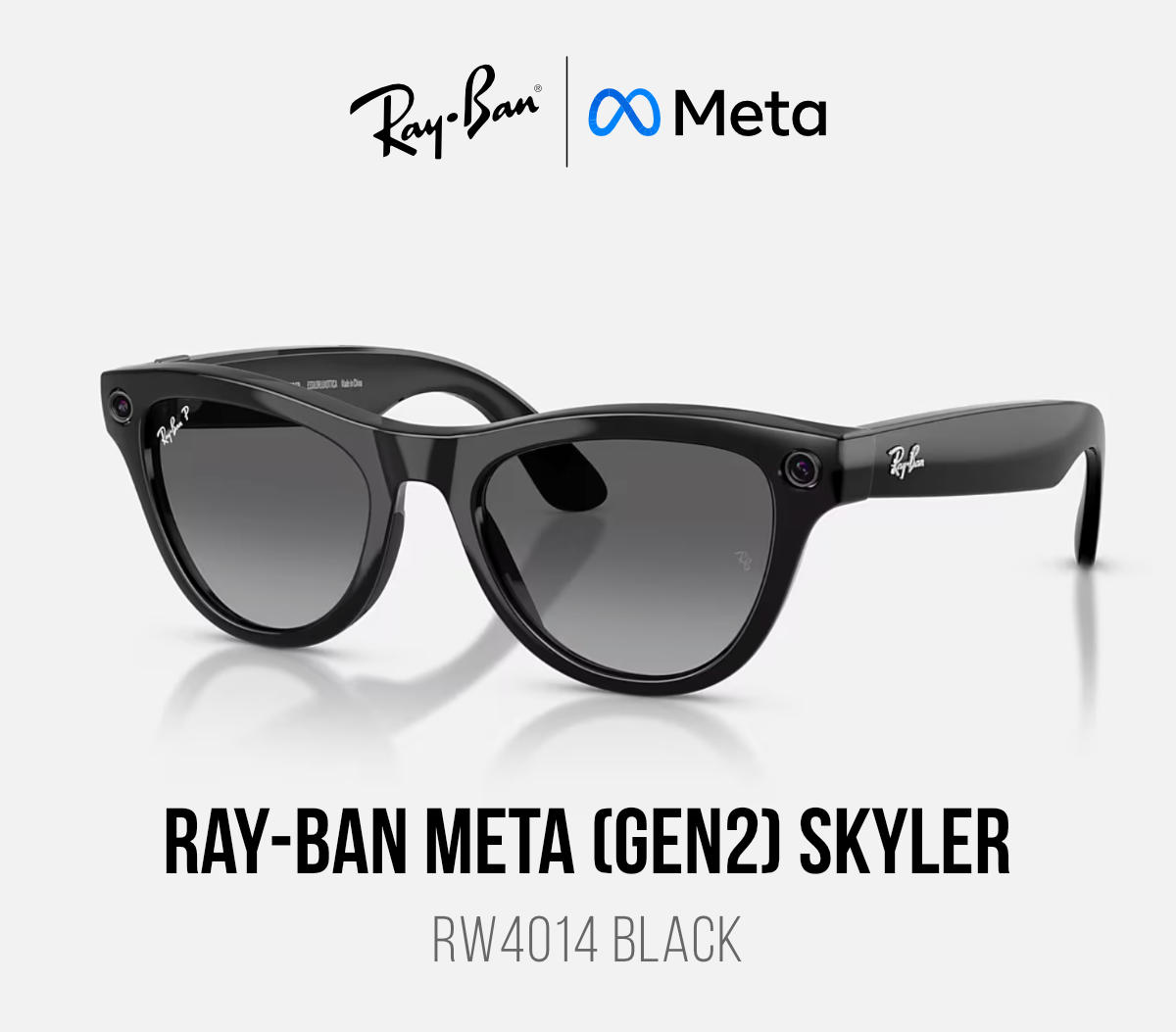 Óculos Inteligente Ray-Ban Meta Skyler (Gen 2) RW4014 Polarizado Preto