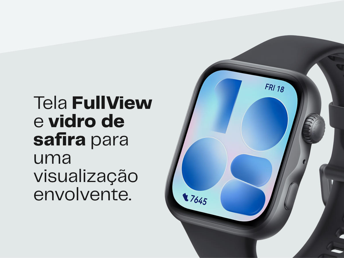 HUAWEI WATCH FIT 5 Pro Preto – tela FullView e vidro de safira
