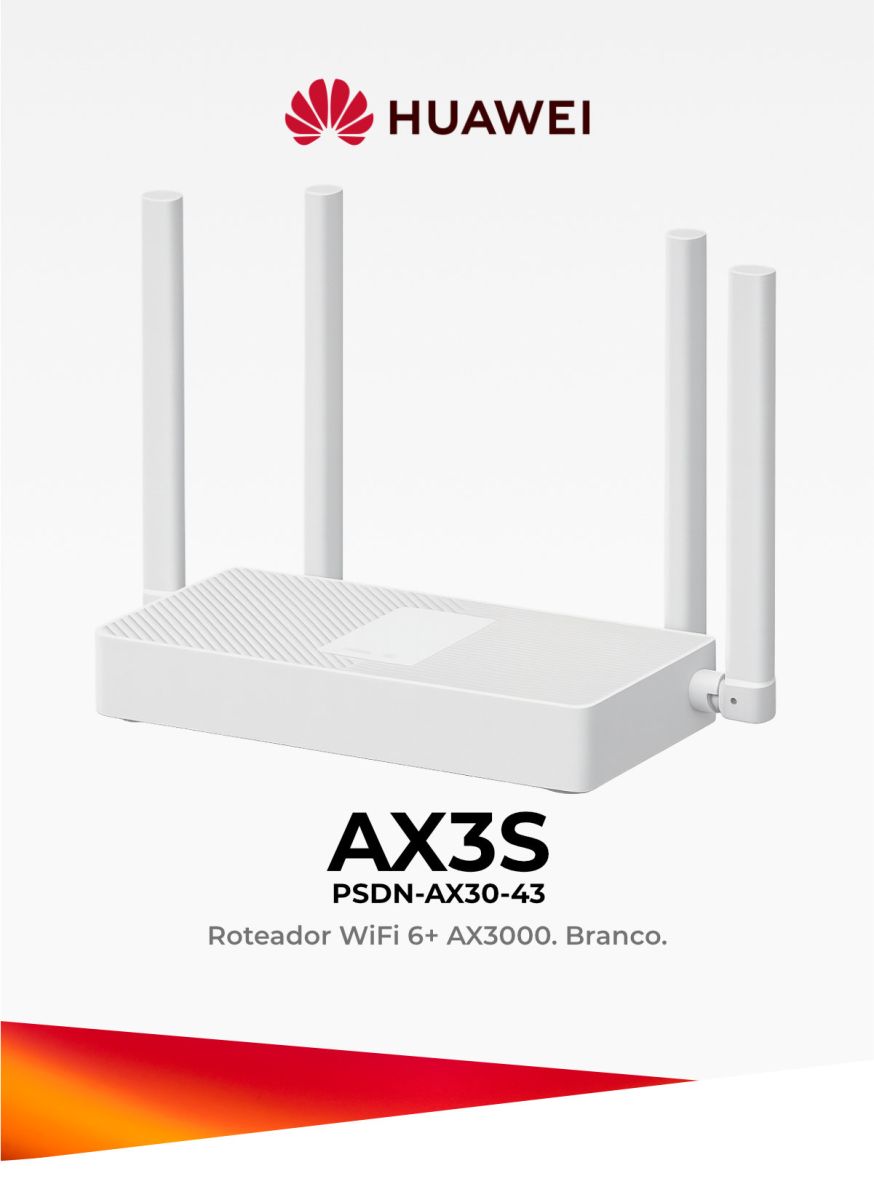 Roteador HUAWEI AX3S Wi-Fi 6 Plus 3000Mbps Branco (HUAWEI)