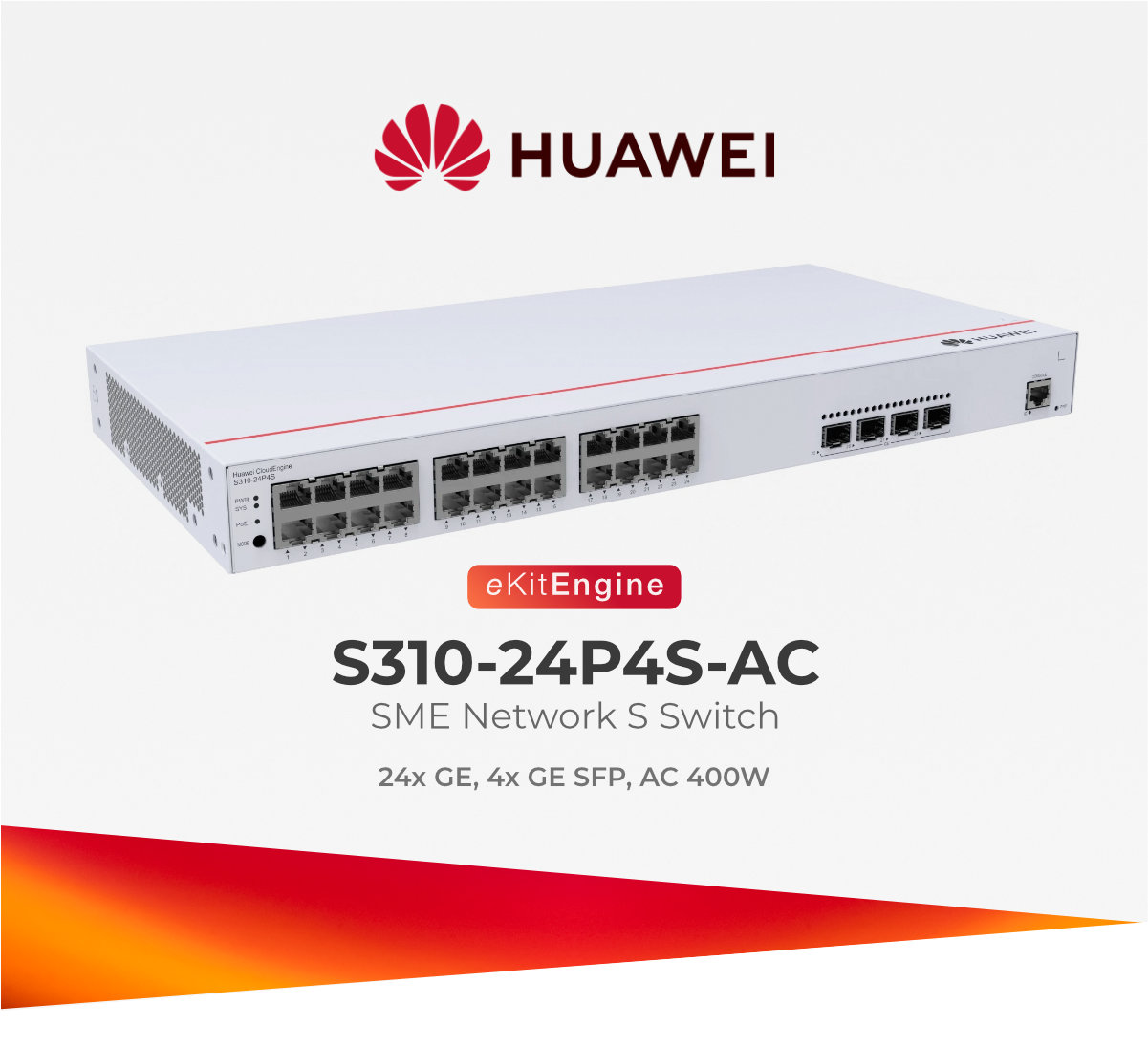 Huawei eKitEngine Switch 24P S310-24P4S-AC 24×GE SFP POE+ 400W