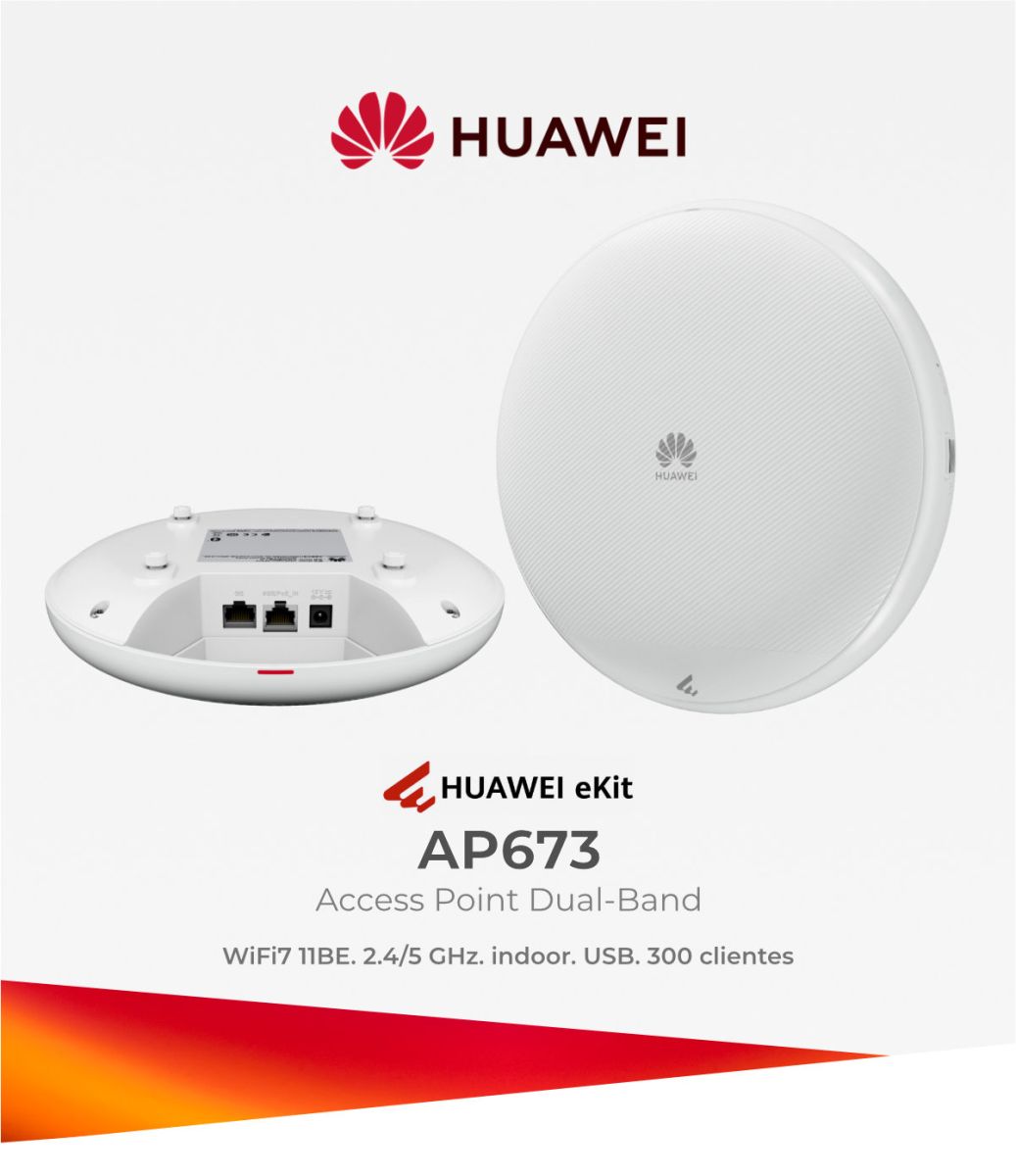 HUAWEI EKIT AP673 WIFI7 11BE 2.4/5GHZ INDOOR USB 300CLIENTES