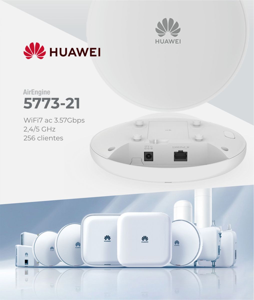 HUAWEI AC WIFI 7 AIRENGINE AP 5773-21 3.57GBPS 256 CLIENTES (Huawei)