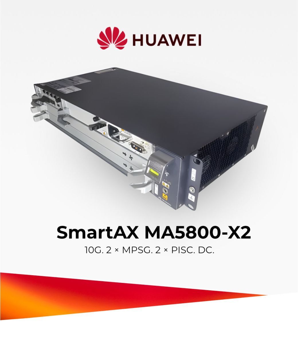 F. OLT HUAWEI 02U MINI MA5800 X2 10G 2*MPSG 2*PISC DC ANATEL (HUAWEI)