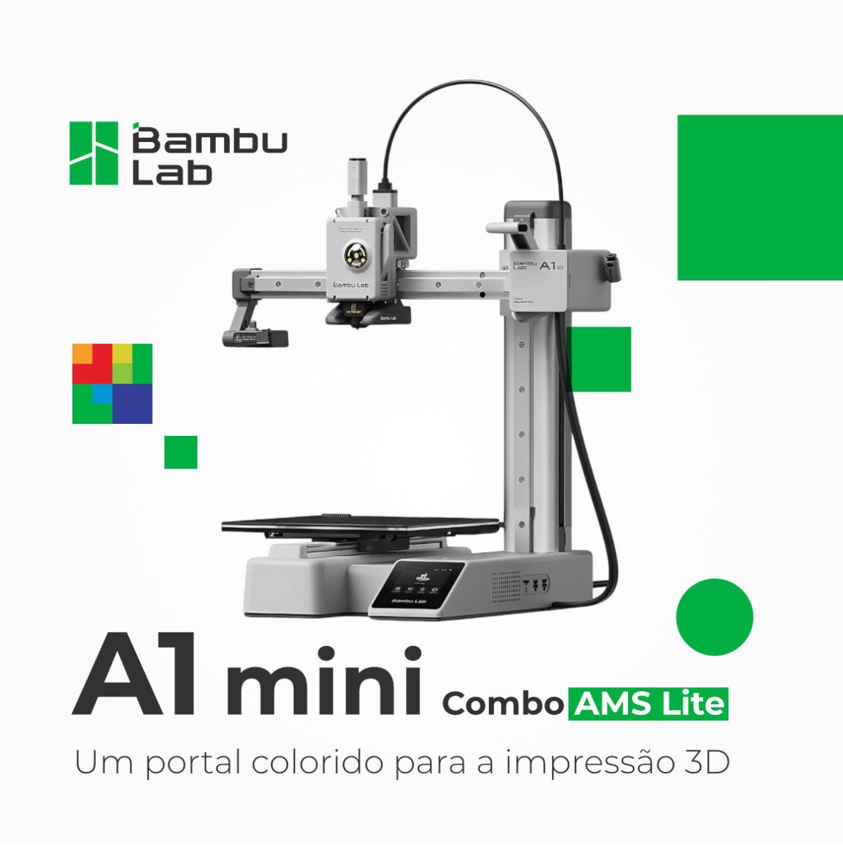 Bambu Lab A1 mini Combo com AMS lite (LOGO APÓS Imagem)