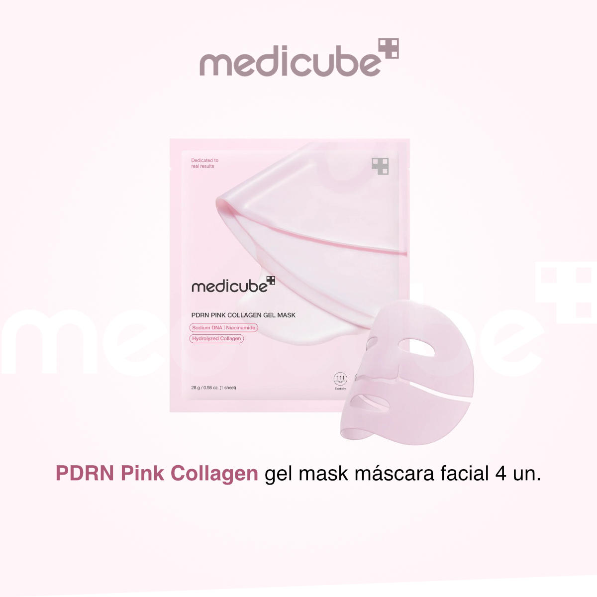 Medicube PDRN Pink Collagen Gel Mask – Máscara Facial em Gel (4 unidades)