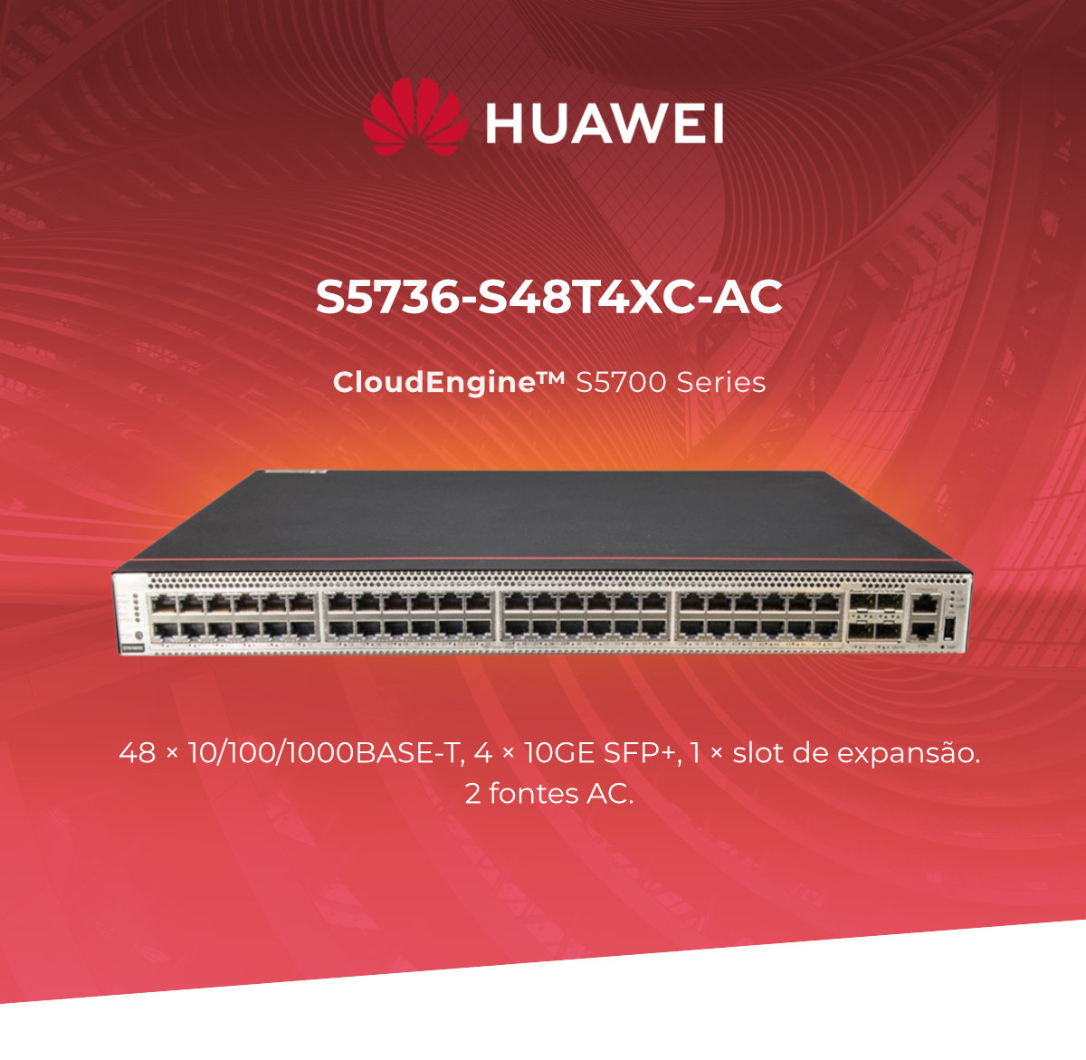 HUAWEI SWITCH 48P S5736-S48T4XC-AC 4*10G SFP+ 48*10/100/1000 (HUAWEI)