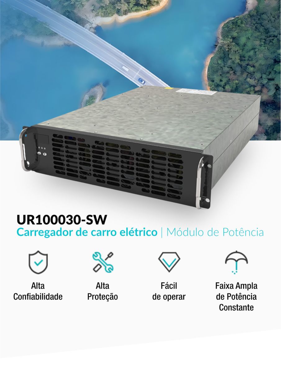 Carregador Carro Elétrico Módulo de Potência UR100030-SW (LOGO APÓS Imagem)