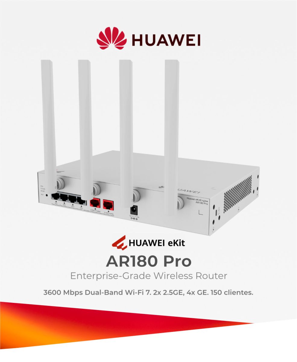 Huawei eKit Router AR180 Pro Wi-Fi 7 2×2.5GE 1GE 150 Clientes (Huawei)