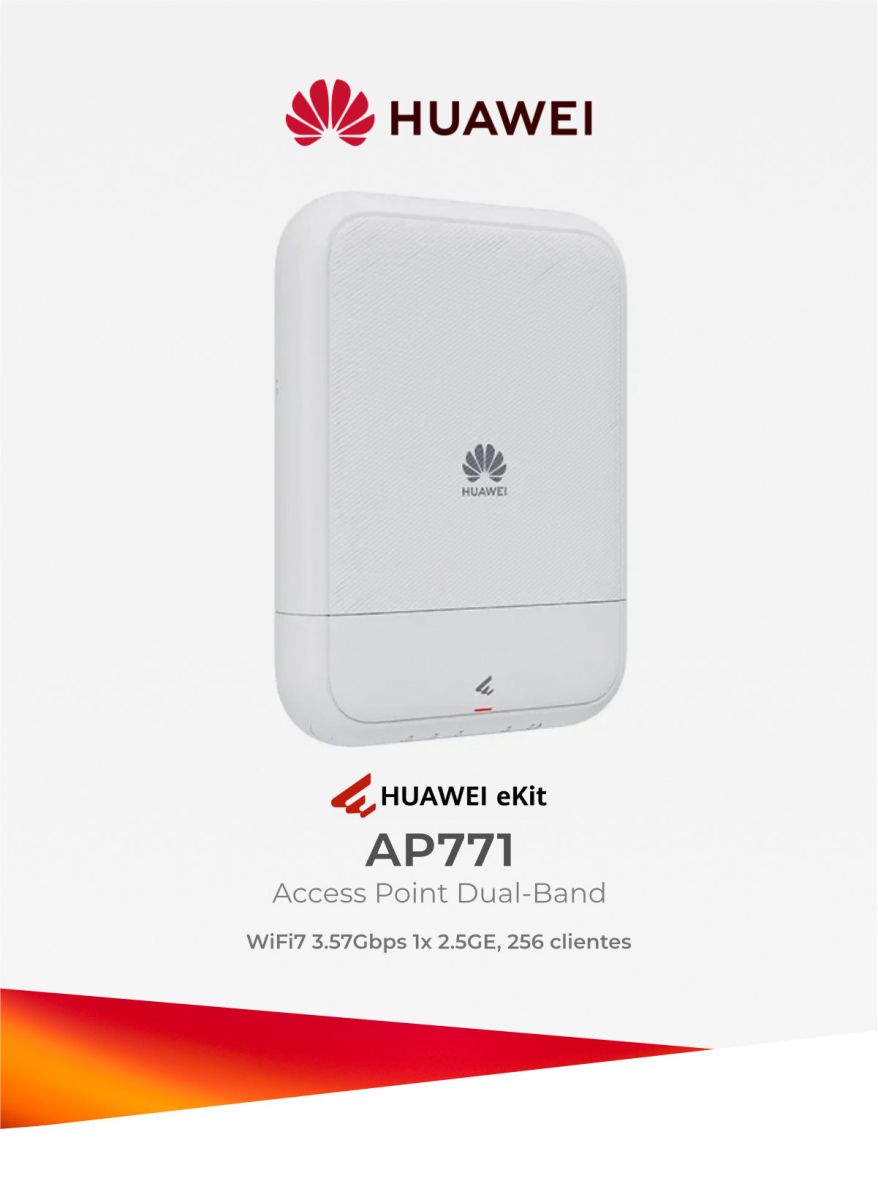 Huawei eKit AP771 Wi-Fi 7 2.4/5GHz 3.57Gbps 1×2.5GE 256 Clientes (Huawei)
