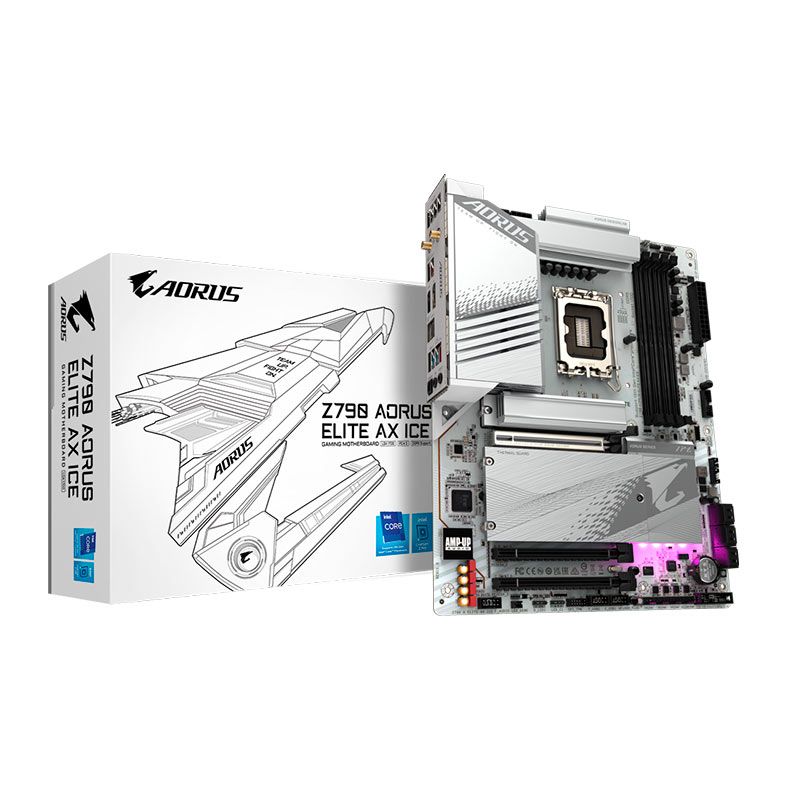 MB GIGABYTE 1700 Z790 AORUS ELITE AX ICE DDR5 M2 DP DVI HDMI