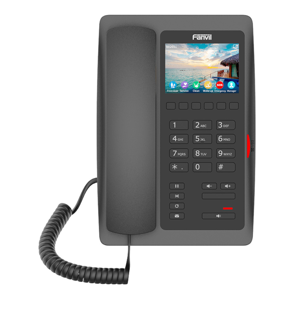 FANVIL TELEFONE H5W-BL WIFI 2 LINHAS SIP COLOR LCD P/HOTEL