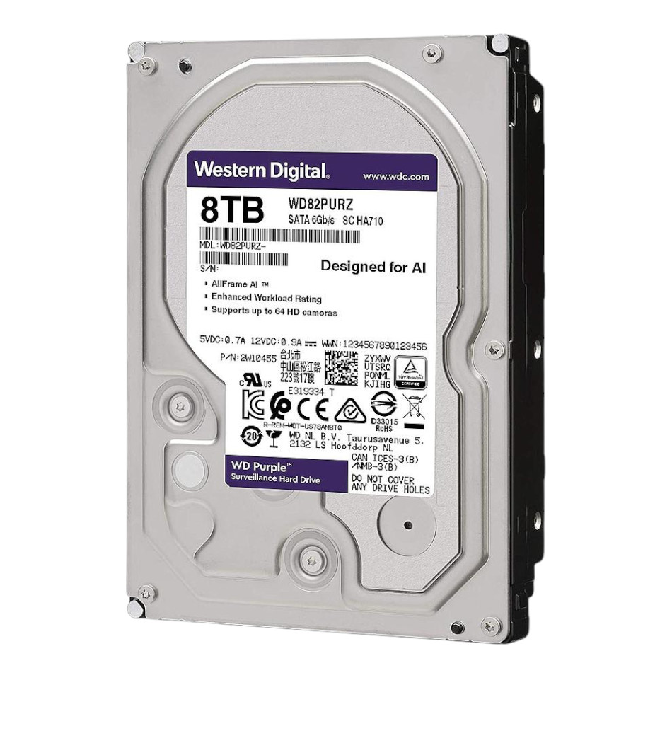 HD 8TB WESTERN DIGITAL PURPLE SURVEILLANCE 5400RPM WD84PURZ