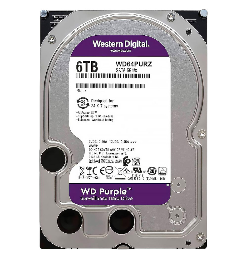 HD 6TB WESTERN DIGITAL PURPLE SURVEILLANCE 5640RPM WD64PURZ