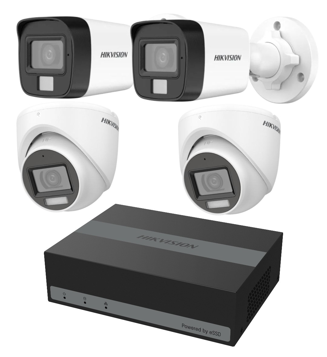 HIKVISION KIT DVR 04CH DS-J142I/E04HGHI-XD+4CAM 3.6MM 2.8MM